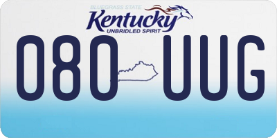 KY license plate 080UUG