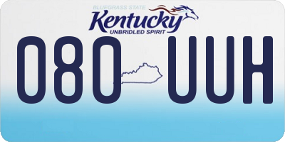 KY license plate 080UUH