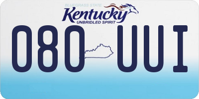 KY license plate 080UUI