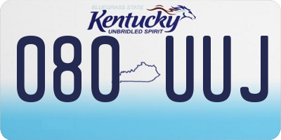 KY license plate 080UUJ