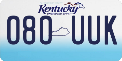 KY license plate 080UUK
