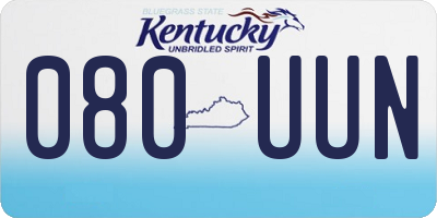 KY license plate 080UUN