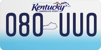 KY license plate 080UUO