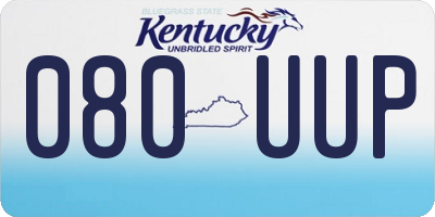KY license plate 080UUP