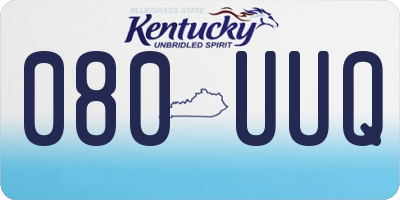 KY license plate 080UUQ