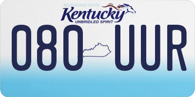 KY license plate 080UUR