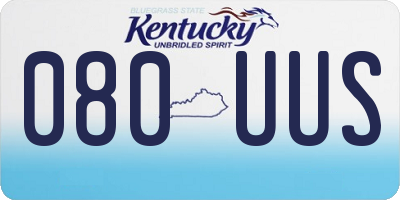 KY license plate 080UUS