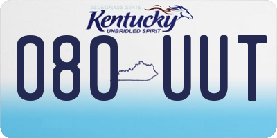 KY license plate 080UUT