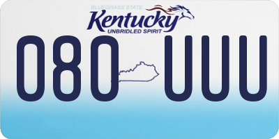 KY license plate 080UUU