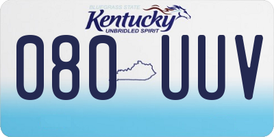 KY license plate 080UUV