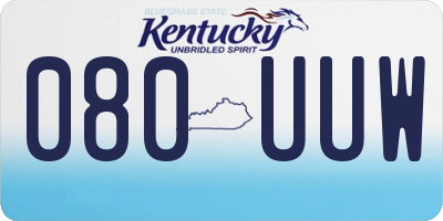 KY license plate 080UUW