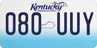 KY license plate 080UUY