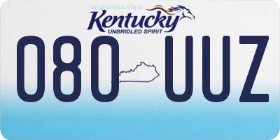 KY license plate 080UUZ