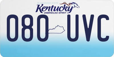 KY license plate 080UVC