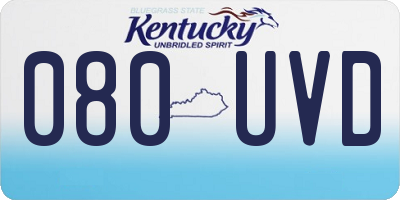 KY license plate 080UVD