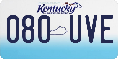 KY license plate 080UVE