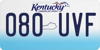 KY license plate 080UVF