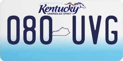 KY license plate 080UVG