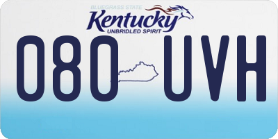 KY license plate 080UVH