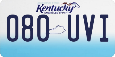 KY license plate 080UVI