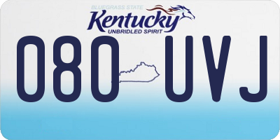 KY license plate 080UVJ