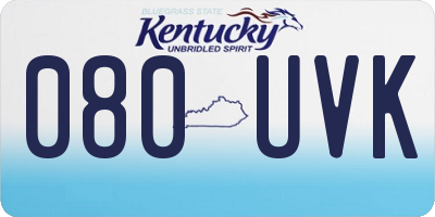 KY license plate 080UVK