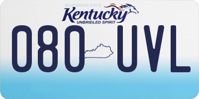 KY license plate 080UVL