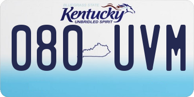 KY license plate 080UVM