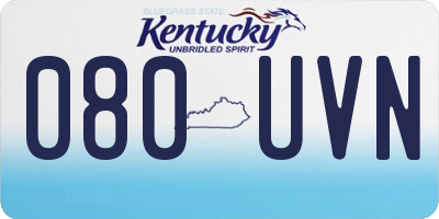 KY license plate 080UVN