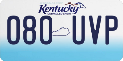 KY license plate 080UVP