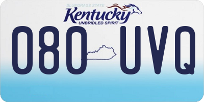 KY license plate 080UVQ