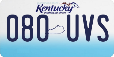 KY license plate 080UVS
