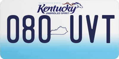 KY license plate 080UVT