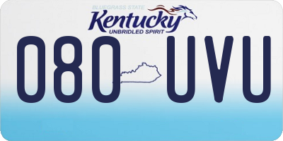 KY license plate 080UVU