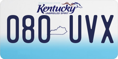 KY license plate 080UVX