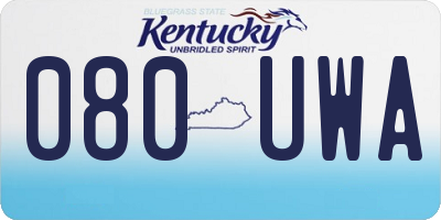 KY license plate 080UWA