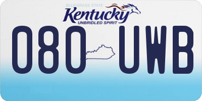 KY license plate 080UWB