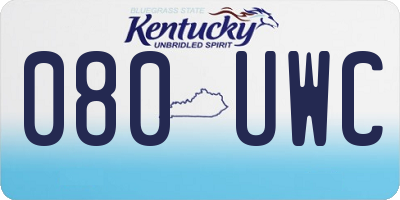KY license plate 080UWC