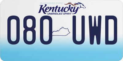 KY license plate 080UWD