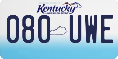 KY license plate 080UWE