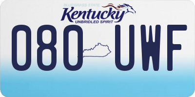 KY license plate 080UWF