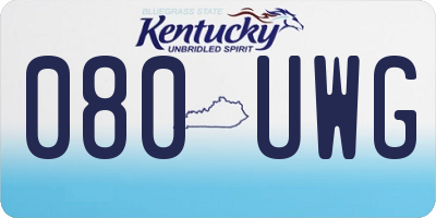 KY license plate 080UWG