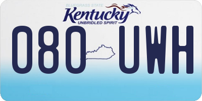 KY license plate 080UWH