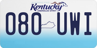 KY license plate 080UWI