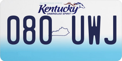 KY license plate 080UWJ