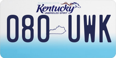 KY license plate 080UWK