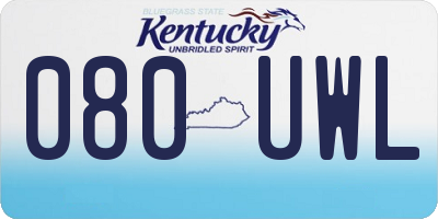 KY license plate 080UWL