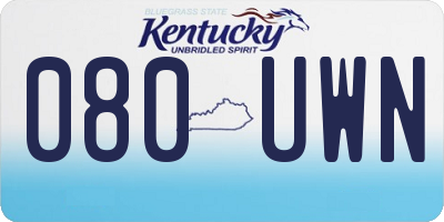 KY license plate 080UWN