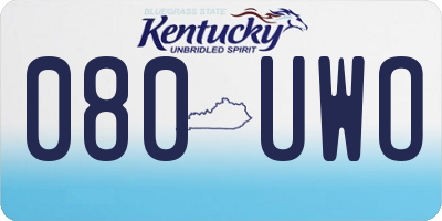 KY license plate 080UWO