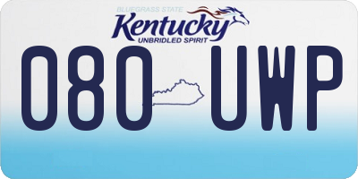KY license plate 080UWP